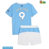 Manchester City Erling Haaland #9 Hjemmedraktsett Barn 2025-26 Kortermet (+ Korte bukser)